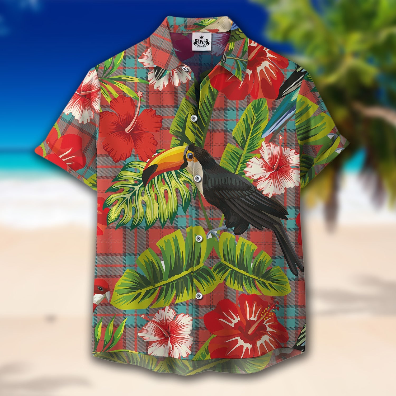 Scottish Tartan Dunbar Ancient Clan Hawaiian Shirt Hibiscus - Tropical Garden Style