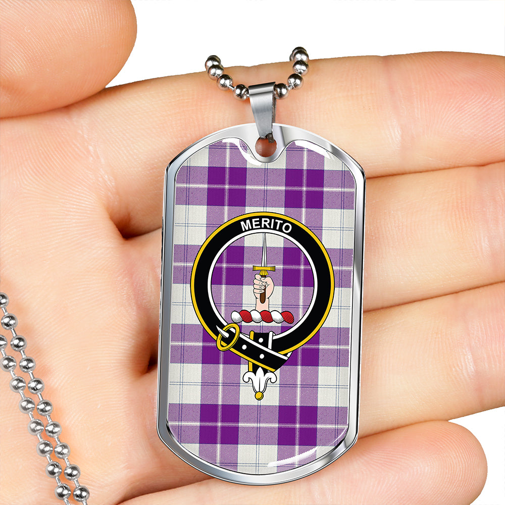 Dunlop Dress Modern Clan Badge Classic Tartan Dog Tag Necklace