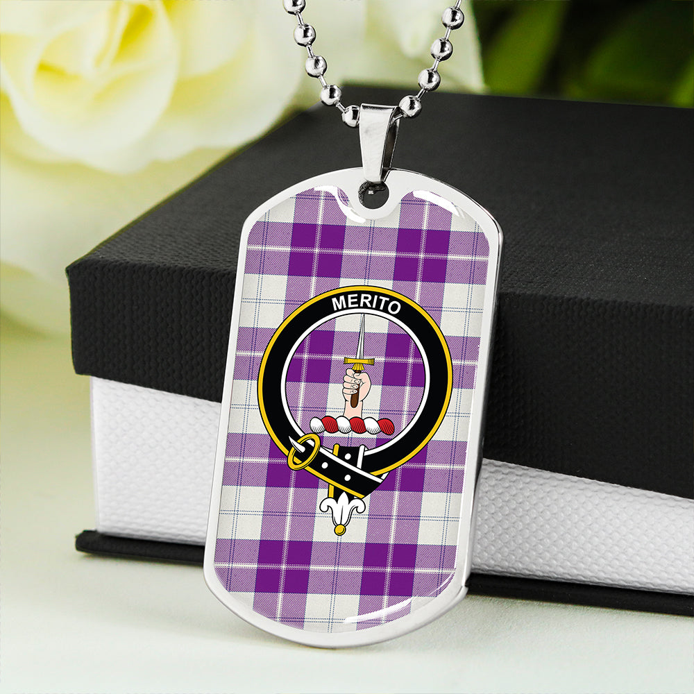 Dunlop Dress Modern Clan Badge Classic Tartan Dog Tag Necklace