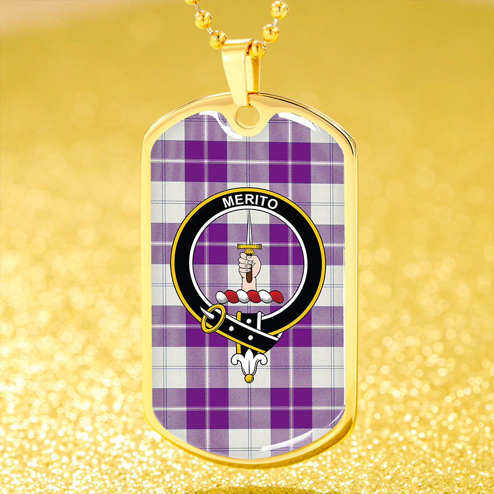 Dunlop Dress Modern Clan Badge Classic Tartan Dog Tag Necklace