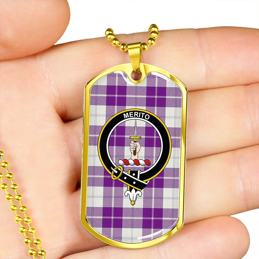 Dunlop Dress Modern Clan Badge Classic Tartan Dog Tag Necklace