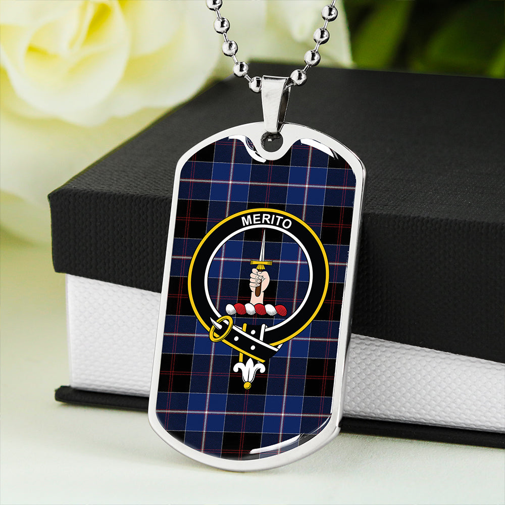 Dunlop Modern Clan Badge Classic Tartan Dog Tag Necklace