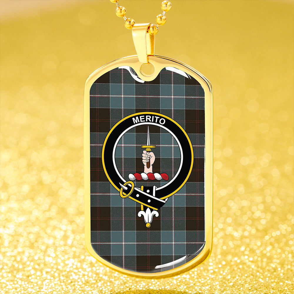 Dunlop Weathered Clan Badge Classic Tartan Dog Tag Necklace