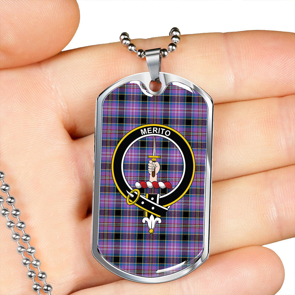 Dunlop #2 Ancient Clan Badge Classic Tartan Dog Tag Necklace