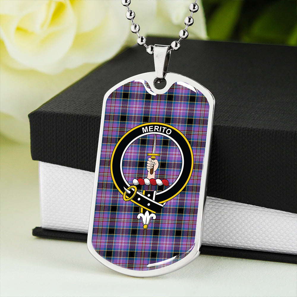 Dunlop #2 Ancient Clan Badge Classic Tartan Dog Tag Necklace