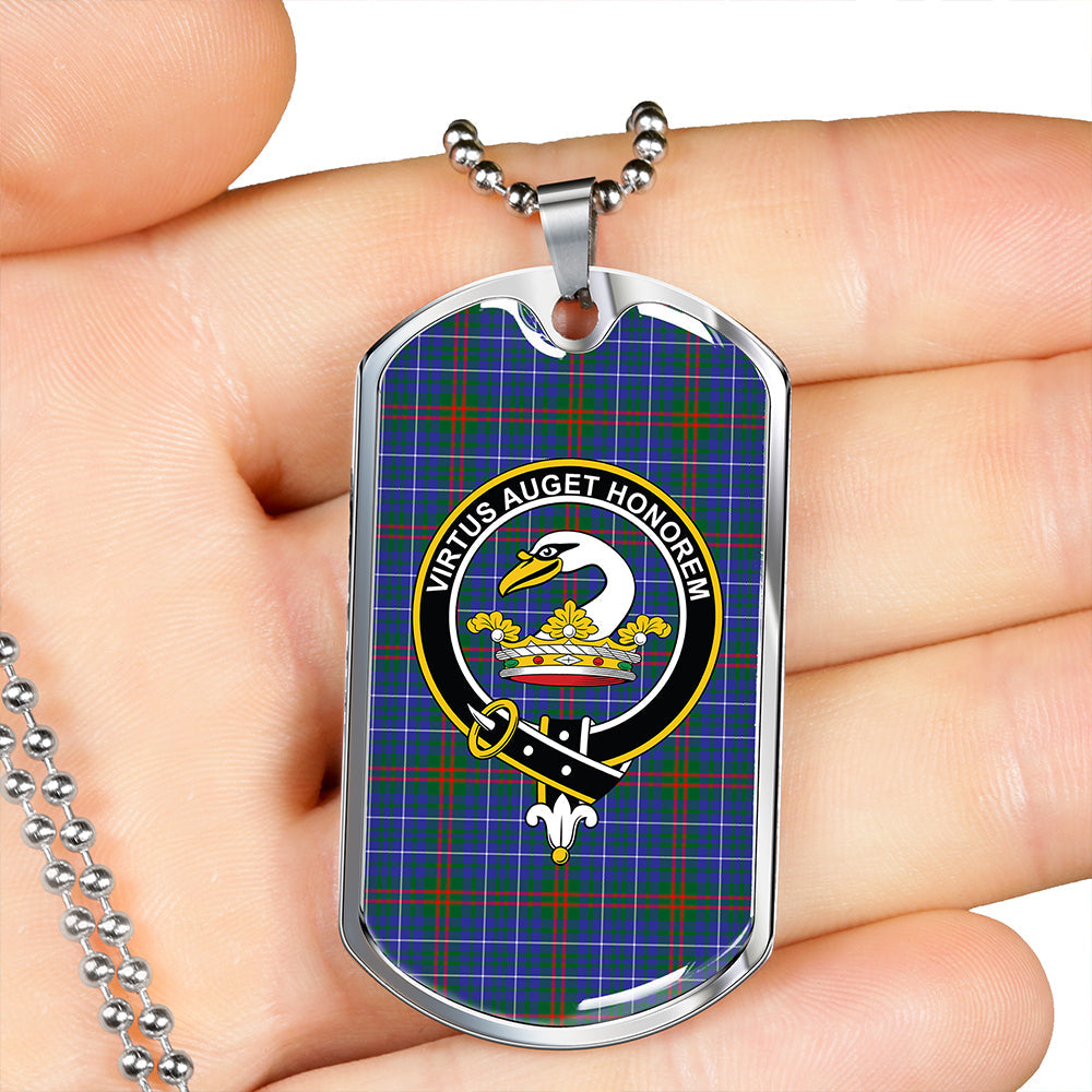 Edmonstone Ancient Clan Badge Classic Tartan Dog Tag Necklace
