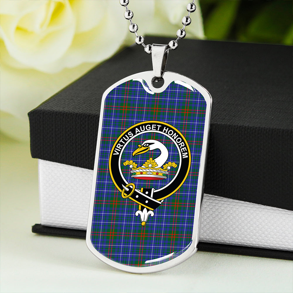 Edmonstone Ancient Clan Badge Classic Tartan Dog Tag Necklace