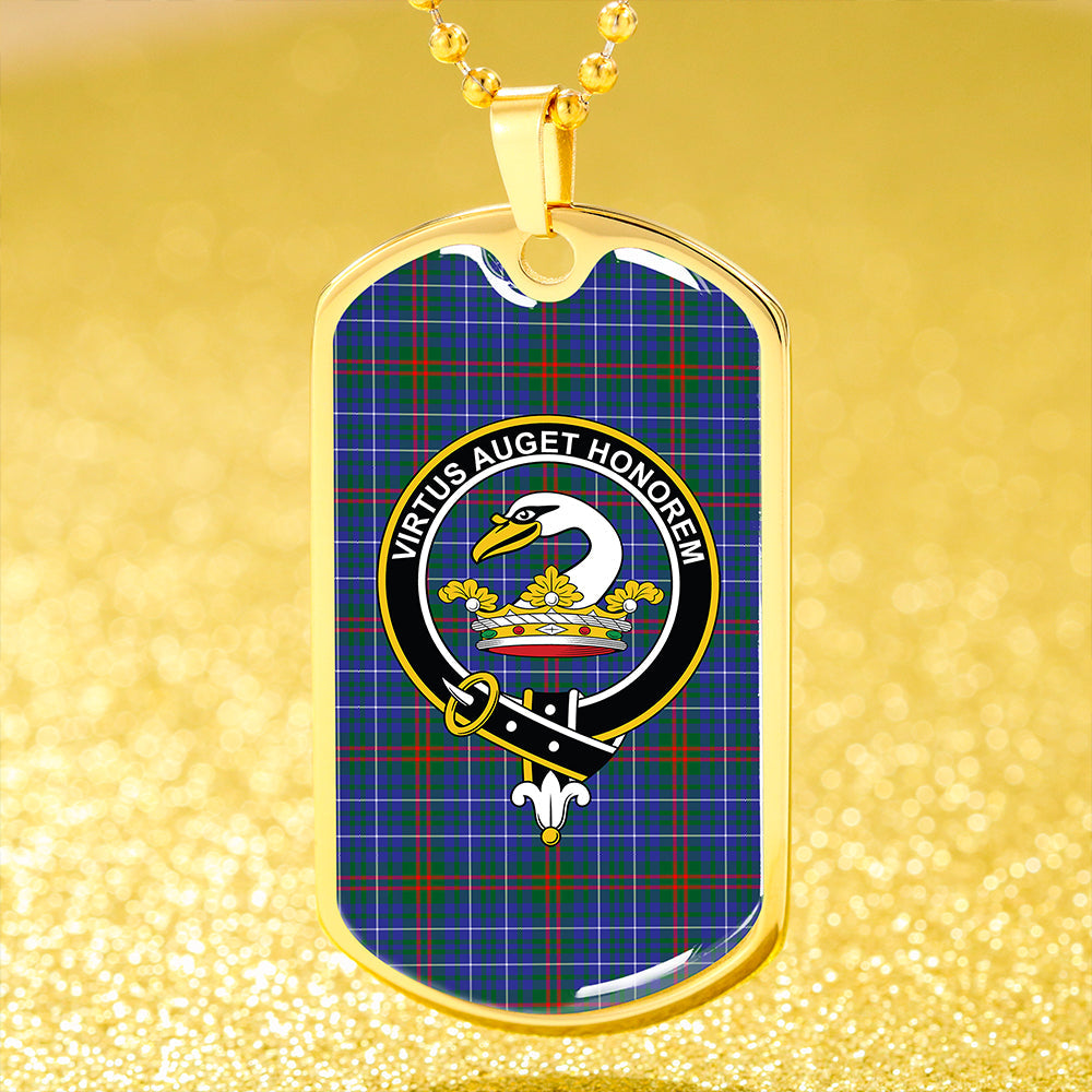 Edmonstone Ancient Clan Badge Classic Tartan Dog Tag Necklace