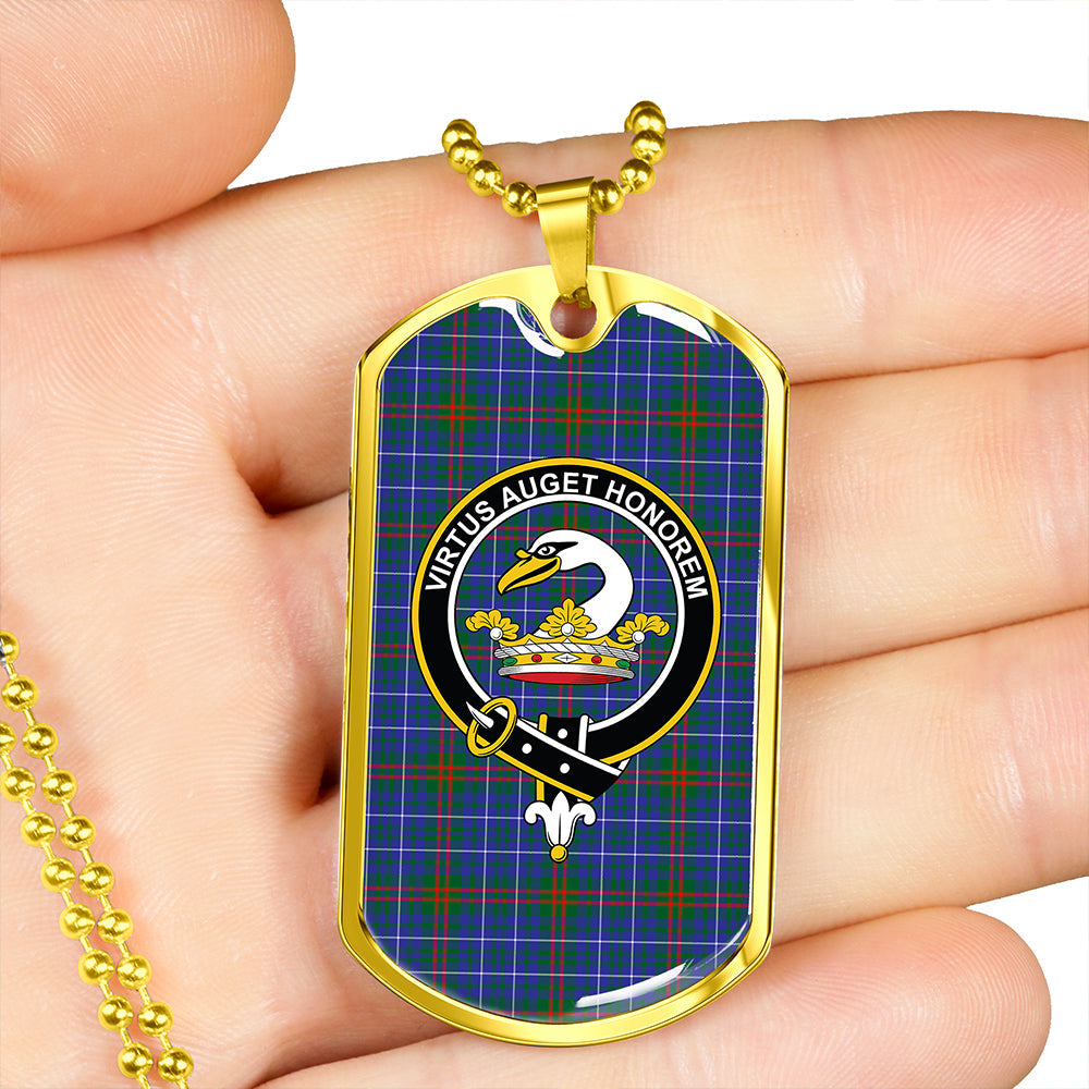 Edmonstone Ancient Clan Badge Classic Tartan Dog Tag Necklace