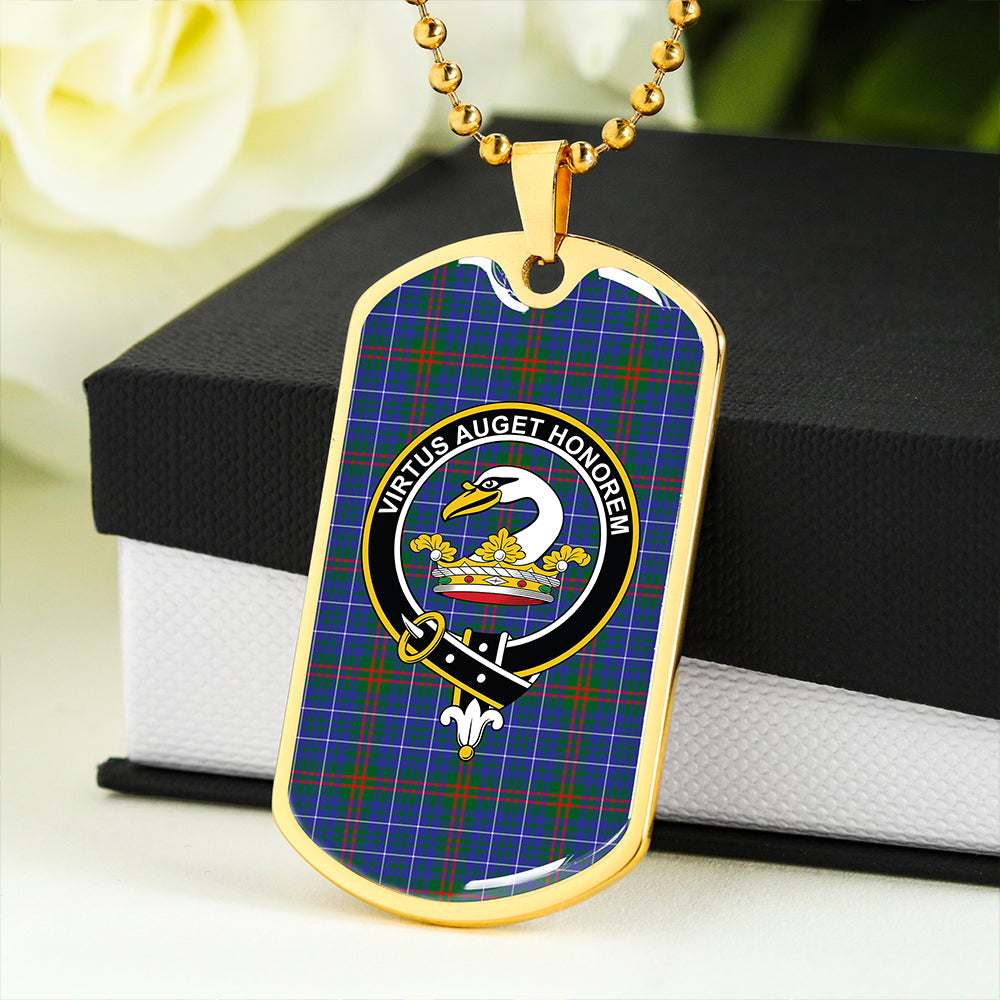 Edmonstone Ancient Clan Badge Classic Tartan Dog Tag Necklace