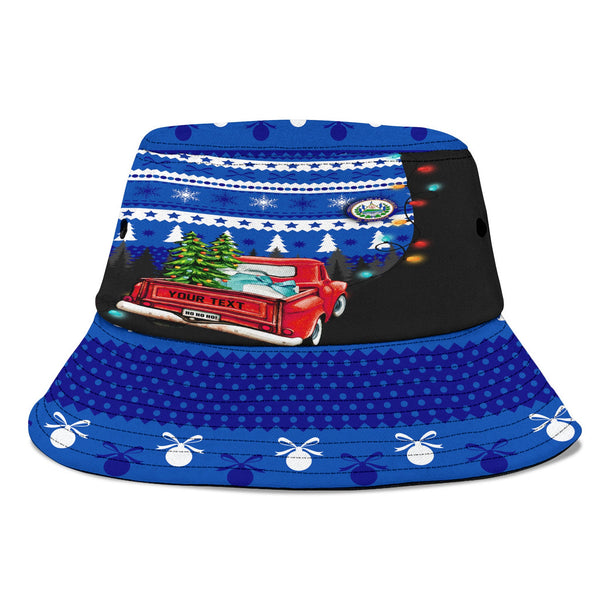 El Salvador Bucket Hat Coat Of Arms Christmas Style