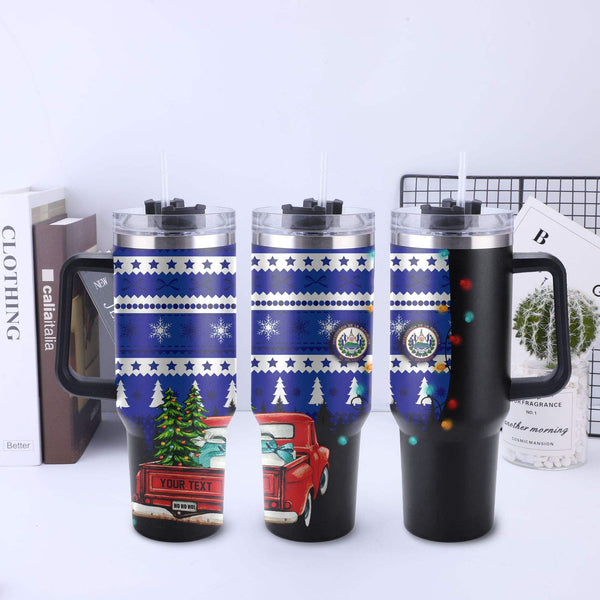 El Salvador Handle Tumbler Coat Of Arms Christmas Style