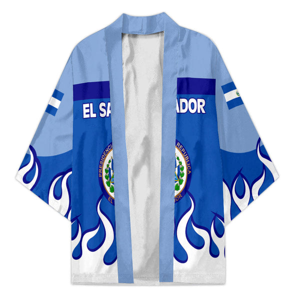 El Salvador Kimono Flag & Coat Of Arms Fire Hockey Style