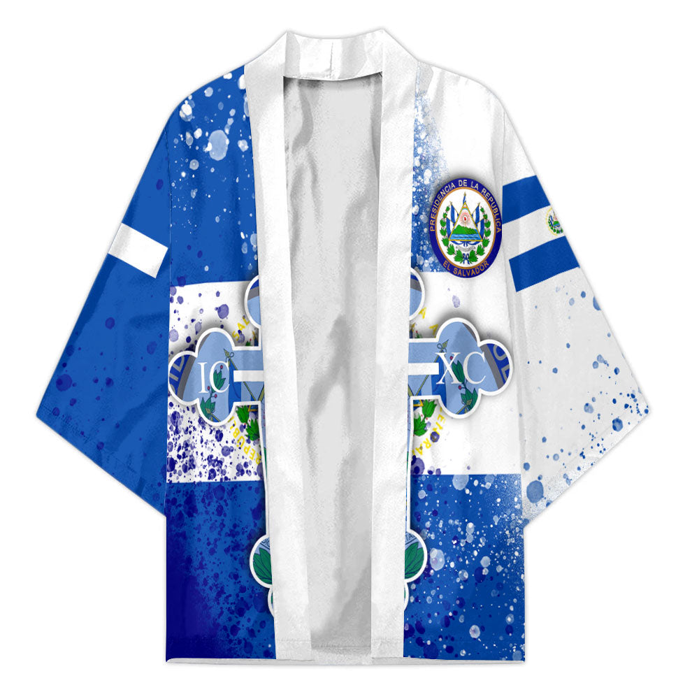 El Salvador Kimono Flag & Coat Of Arms Orthodox Style