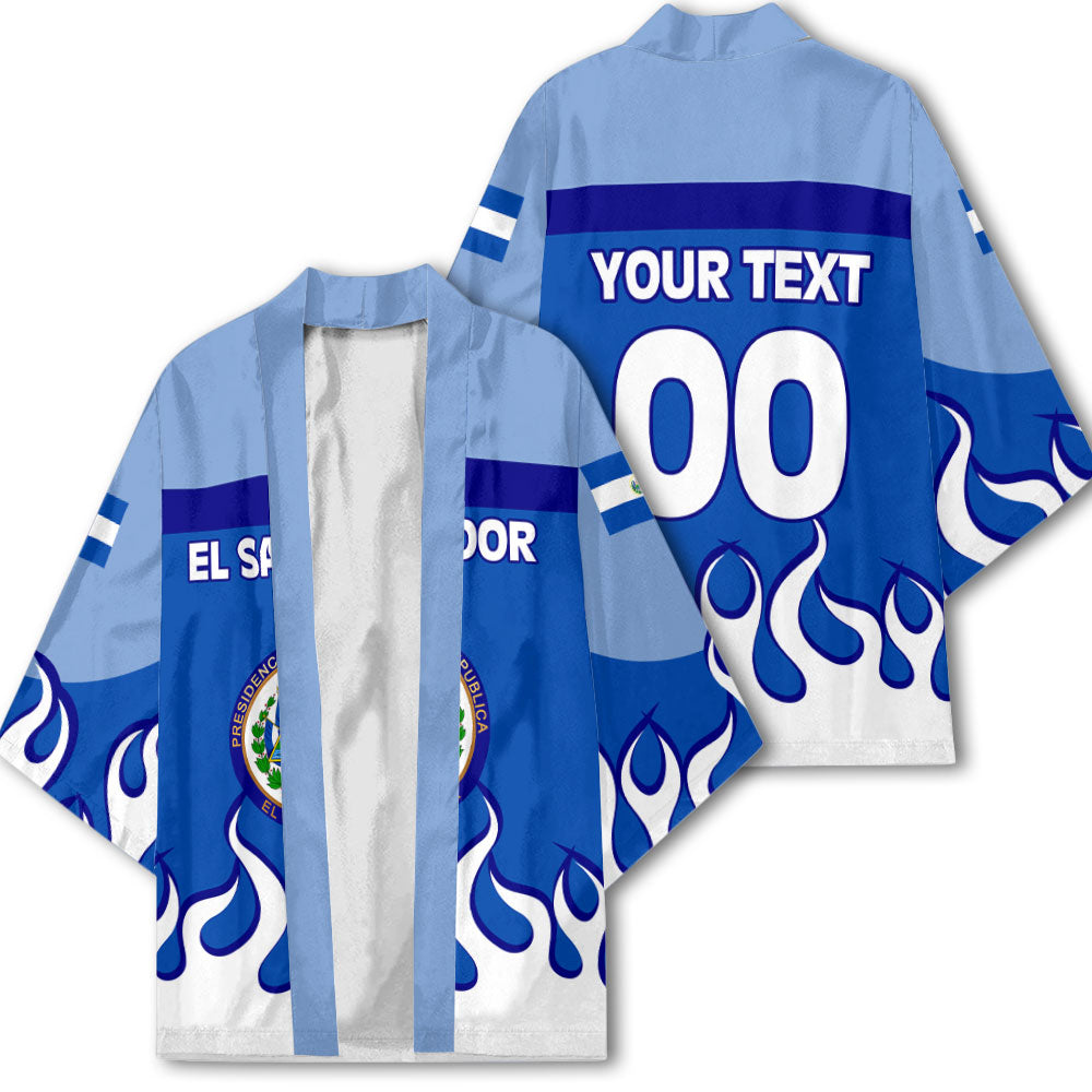 El Salvador Kimono Flag & Coat Of Arms Fire Hockey Style