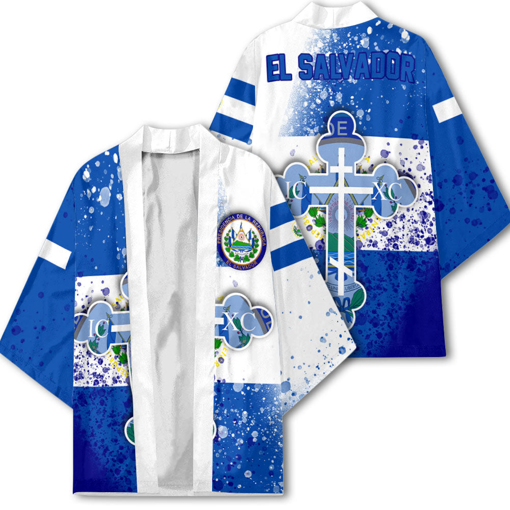 El Salvador Kimono Flag & Coat Of Arms Orthodox Style