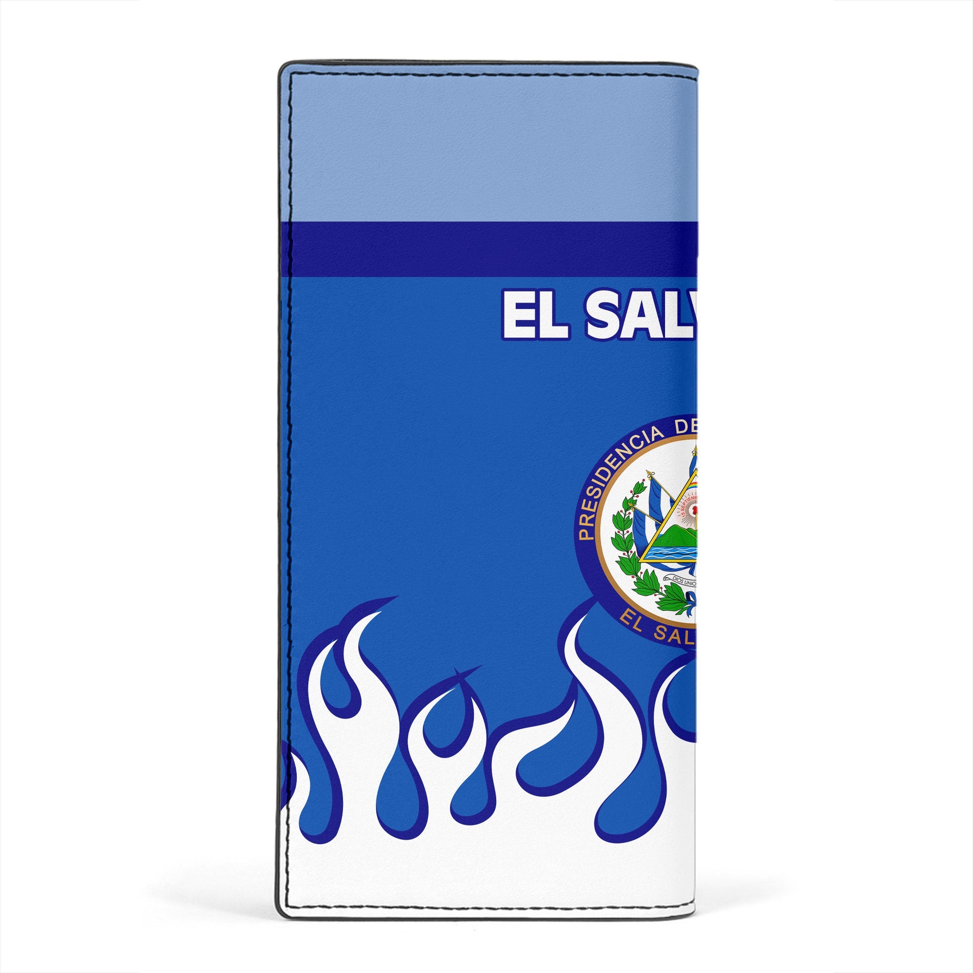 El Salvador Leather Wallet Flag & Coat Of Arms Fire Hockey Style