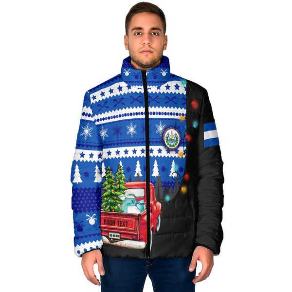 El Salvador Men Padded Jacket Coat Of Arms Christmas Style