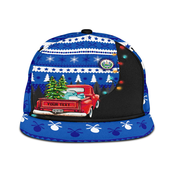 El Salvador Snapback Hat Coat Of Arms Christmas Style