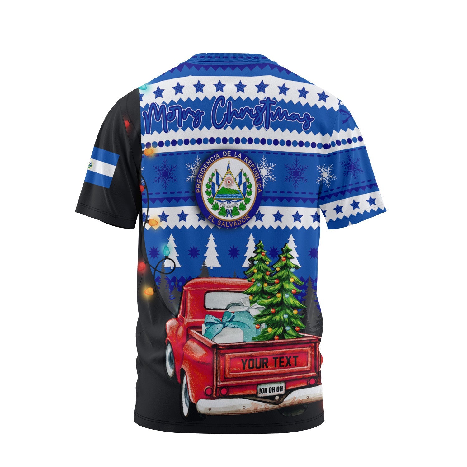 El Salvador T Shirt Coat Of Arms Christmas Style