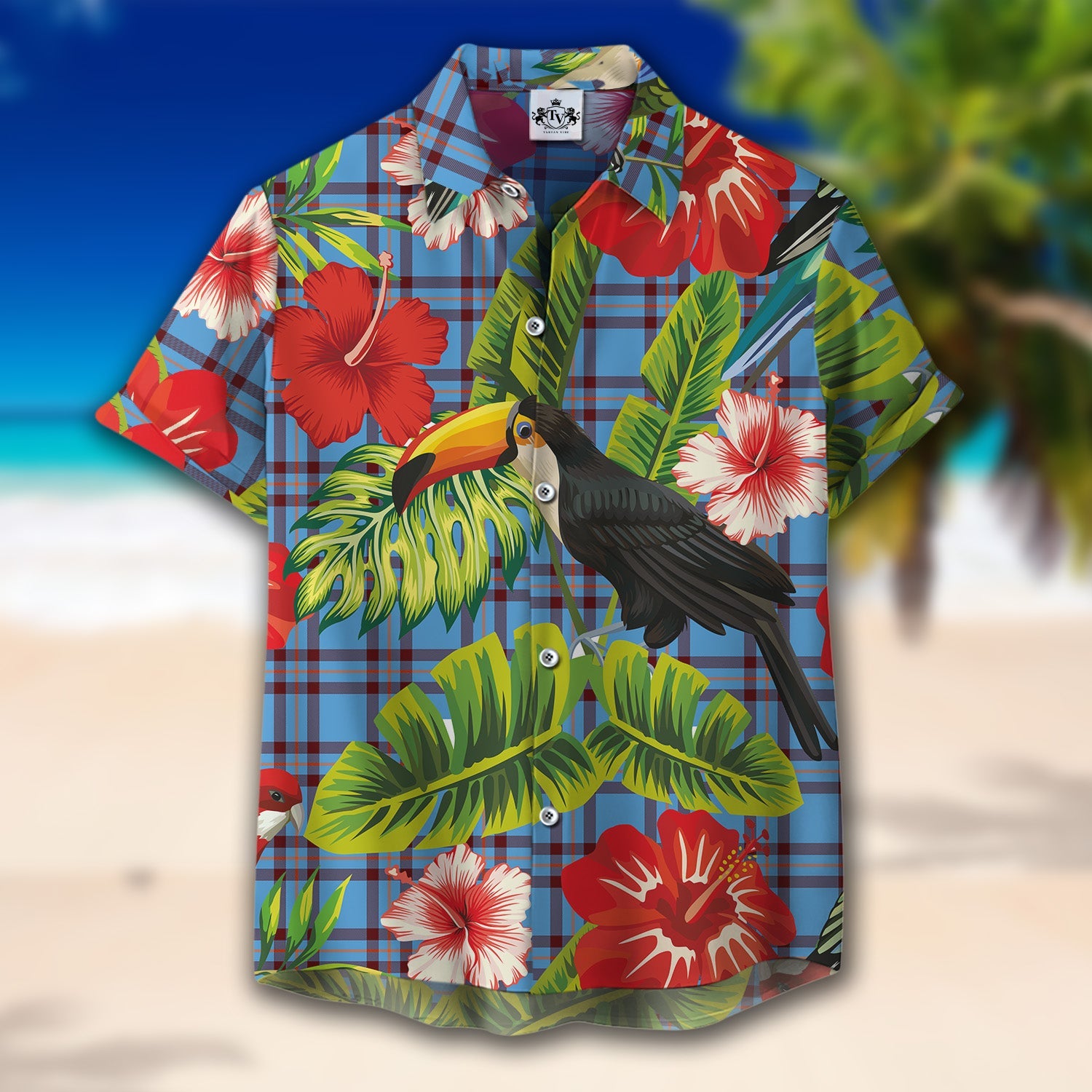 Scottish Tartan Elliot Ancient Clan Hawaiian Shirt Hibiscus - Tropical Garden Style