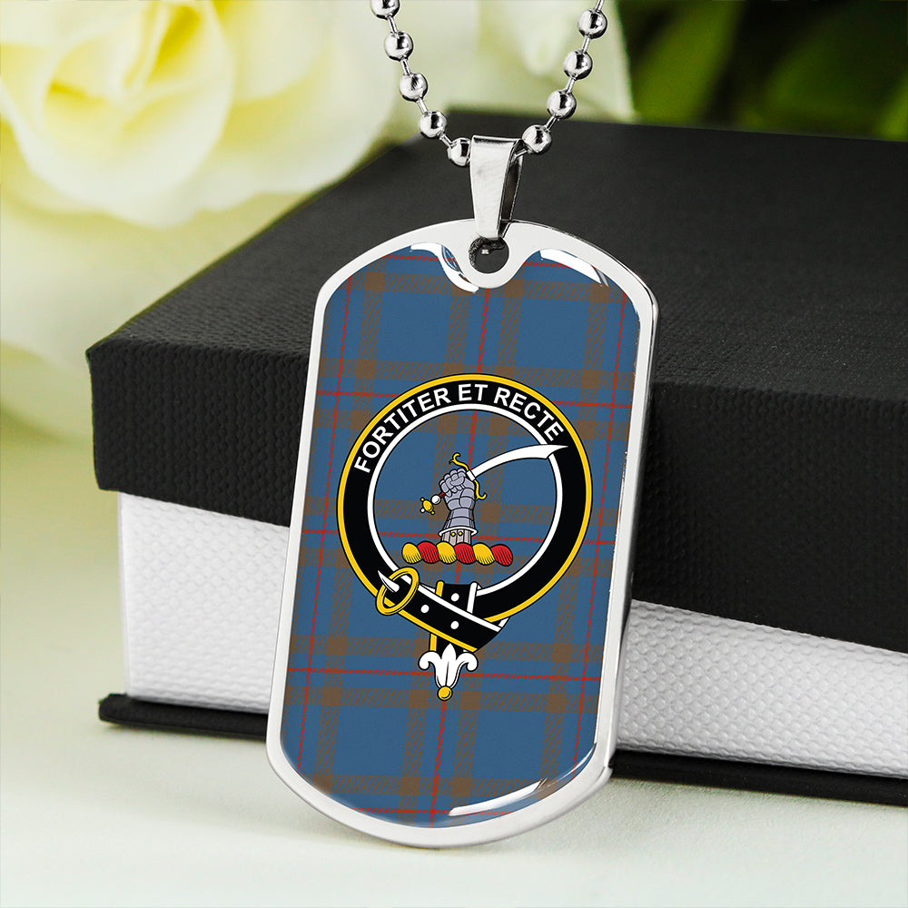 Elliot (Ellot) (Clans Originaux) Ancient Clan Badge Classic Tartan Dog Tag Necklace