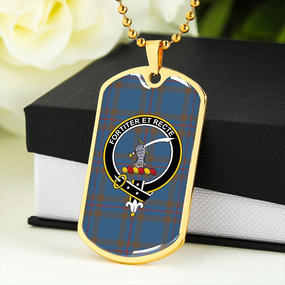 Elliot (Ellot) (Clans Originaux) Ancient Clan Badge Classic Tartan Dog Tag Necklace