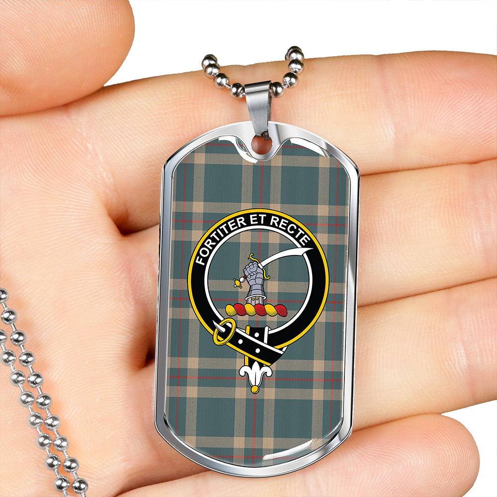 Elliot (Ellot) (Clans Originaux) Weathered Clan Badge Classic Tartan Dog Tag Necklace