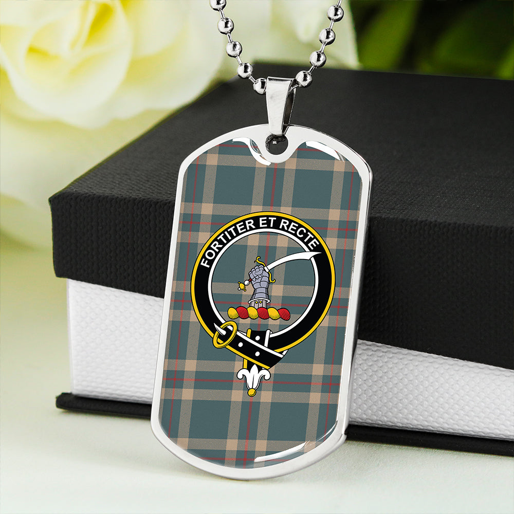 Elliot (Ellot) (Clans Originaux) Weathered Clan Badge Classic Tartan Dog Tag Necklace