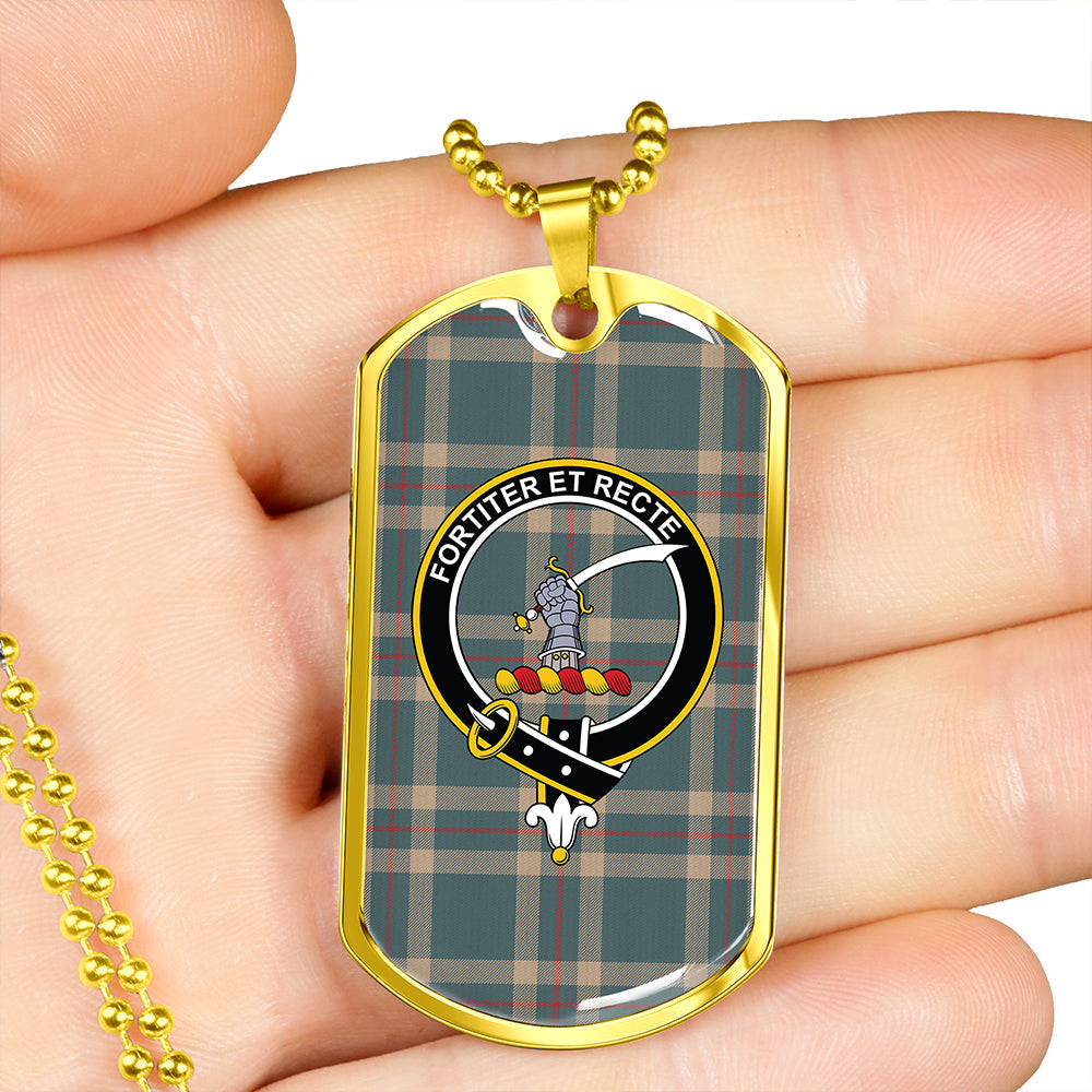 Elliot (Ellot) (Clans Originaux) Weathered Clan Badge Classic Tartan Dog Tag Necklace