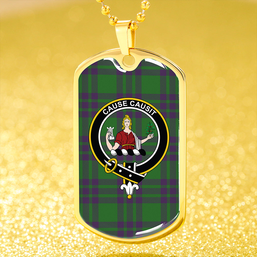 Elphinstone Ancient Clan Badge Classic Tartan Dog Tag Necklace