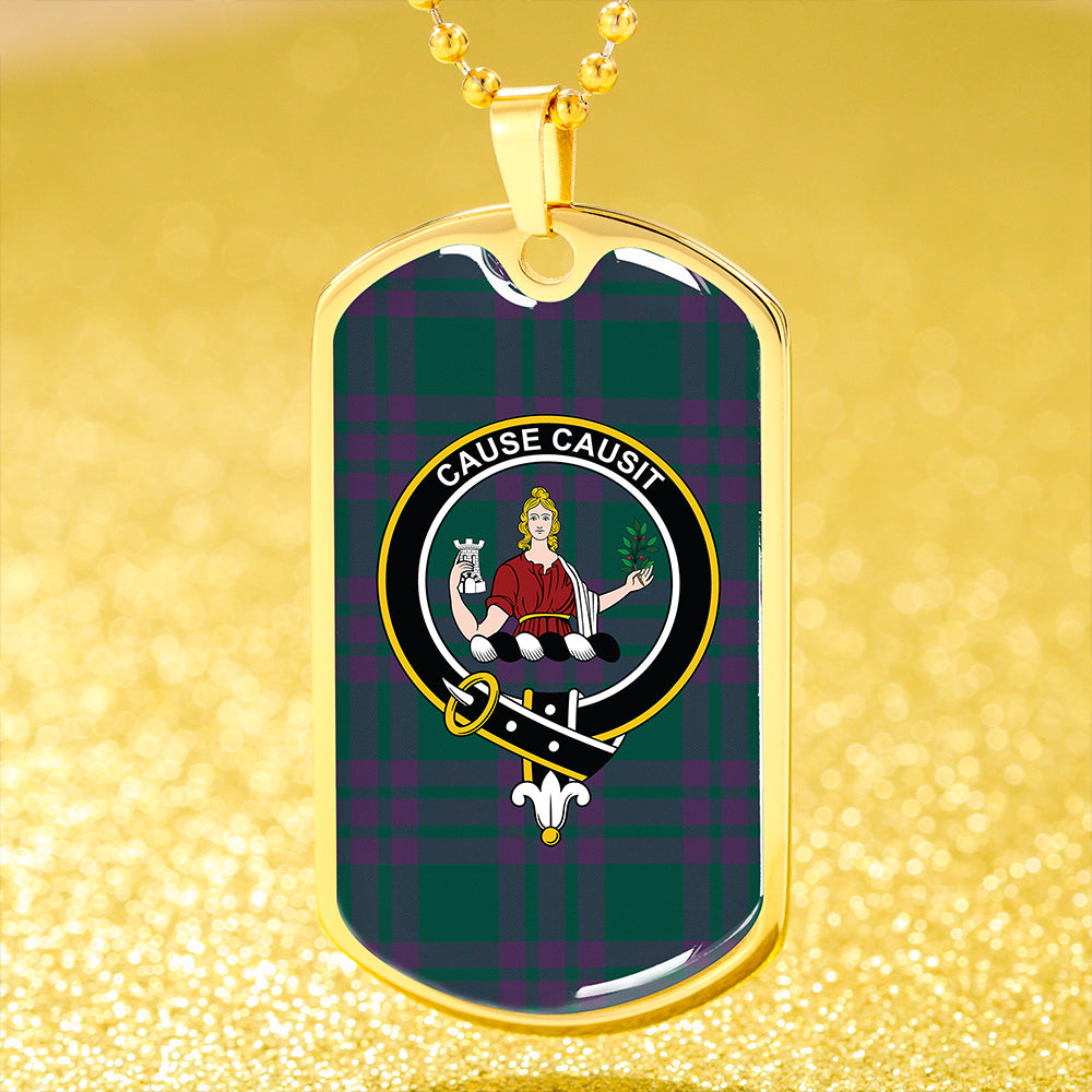 Elphinstone Modern Clan Badge Classic Tartan Dog Tag Necklace