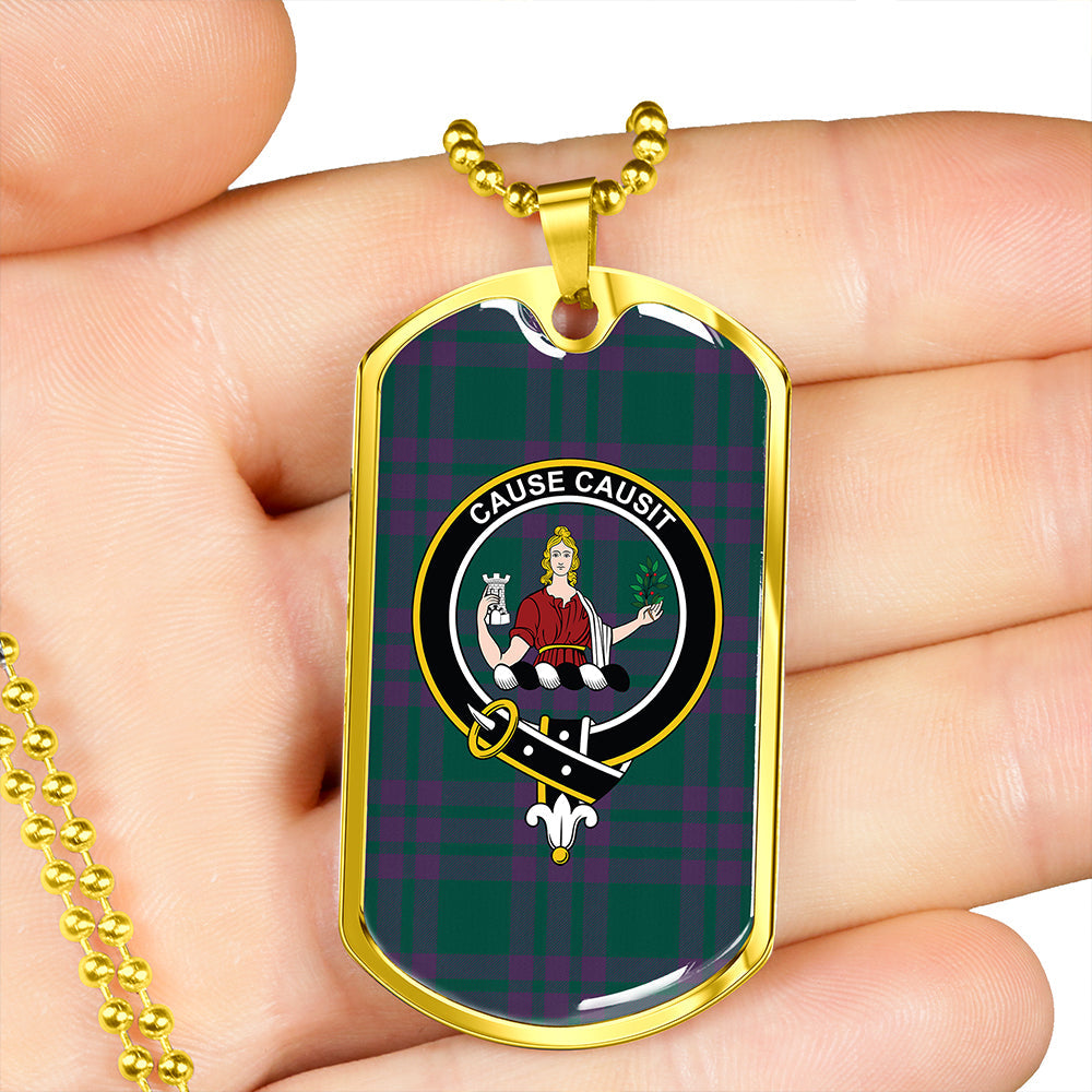 Elphinstone Modern Clan Badge Classic Tartan Dog Tag Necklace