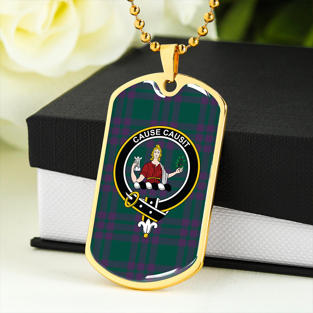 Elphinstone Modern Clan Badge Classic Tartan Dog Tag Necklace
