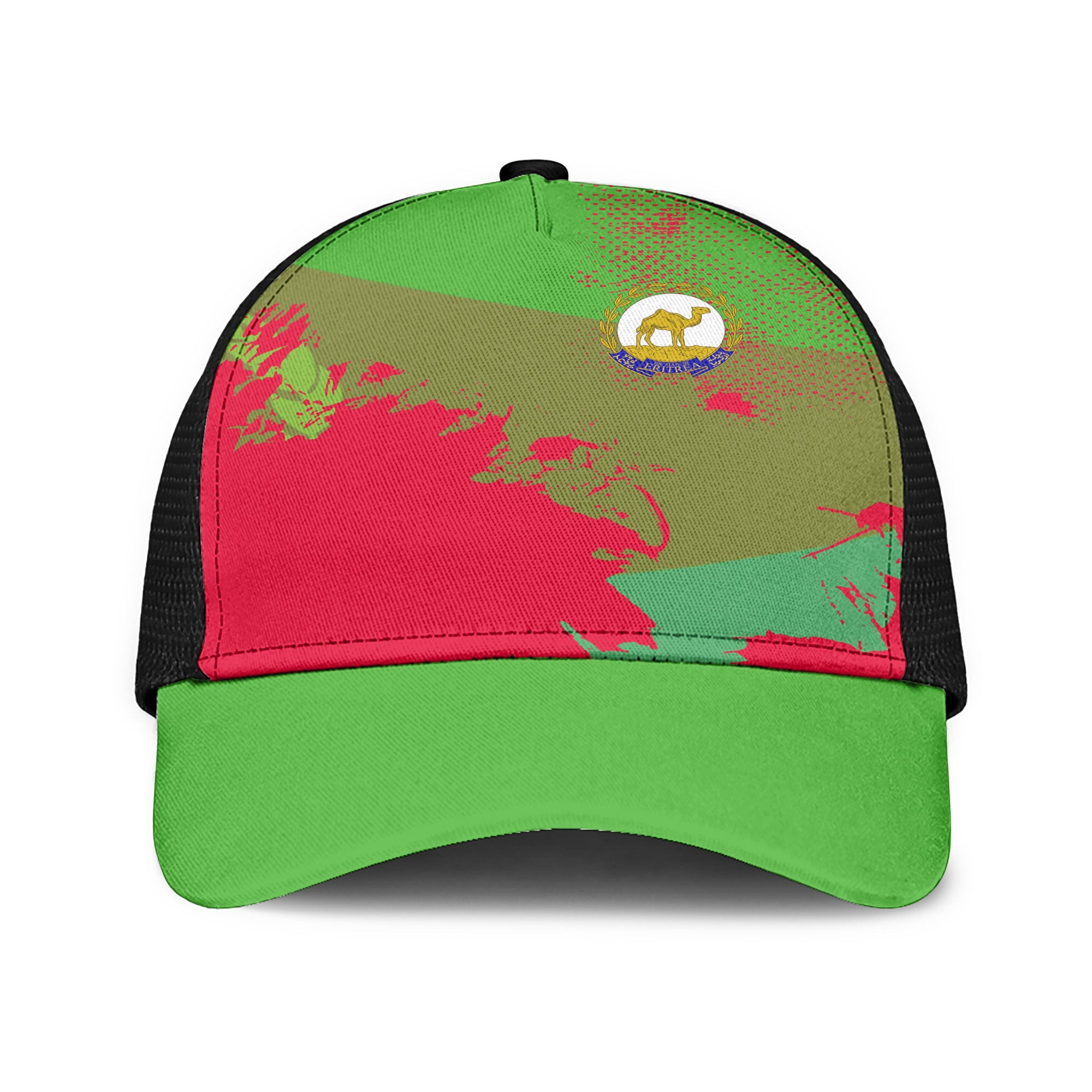 Eritrea Mesh Back Cap Flag & Coat Of Arms Paint Style