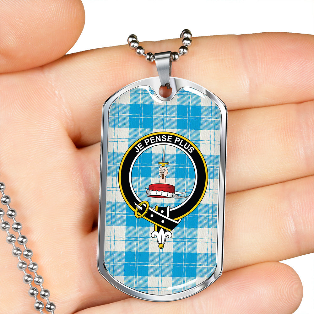 Erskine Burgundy Clan Badge Classic Tartan Dog Tag Necklace