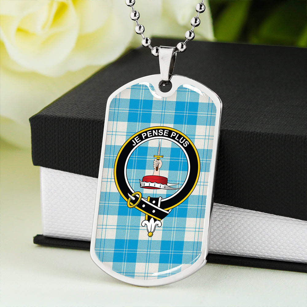 Erskine Burgundy Clan Badge Classic Tartan Dog Tag Necklace
