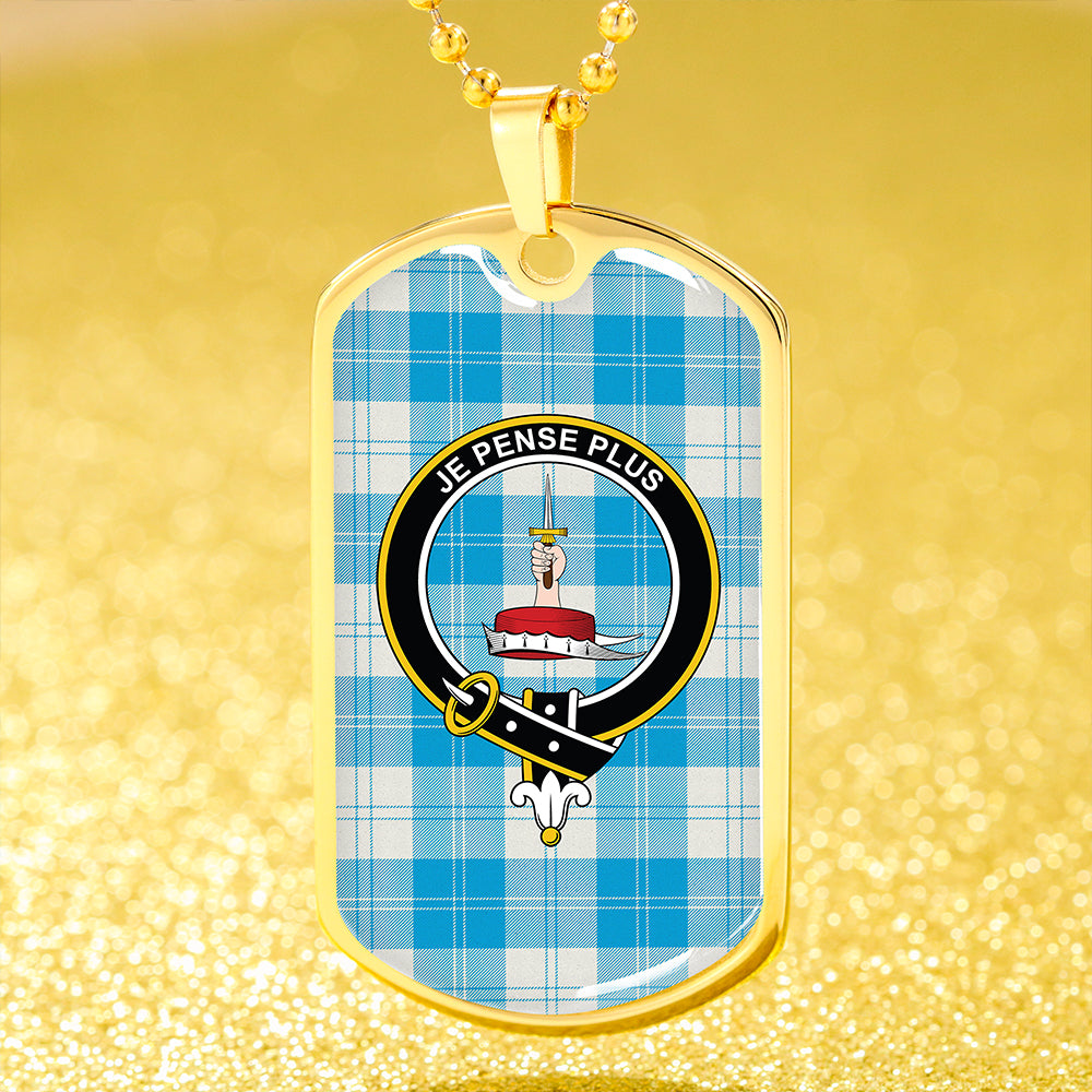 Erskine Burgundy Clan Badge Classic Tartan Dog Tag Necklace