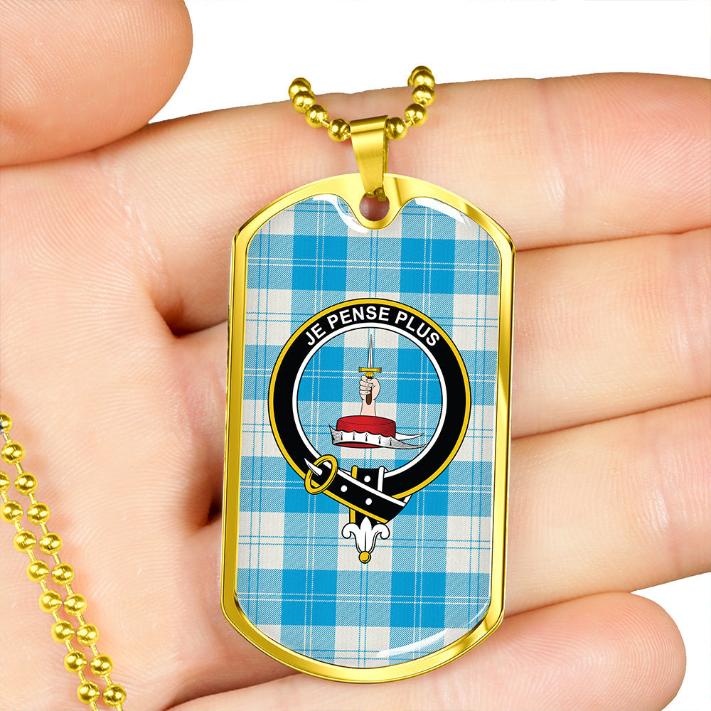 Erskine Burgundy Clan Badge Classic Tartan Dog Tag Necklace