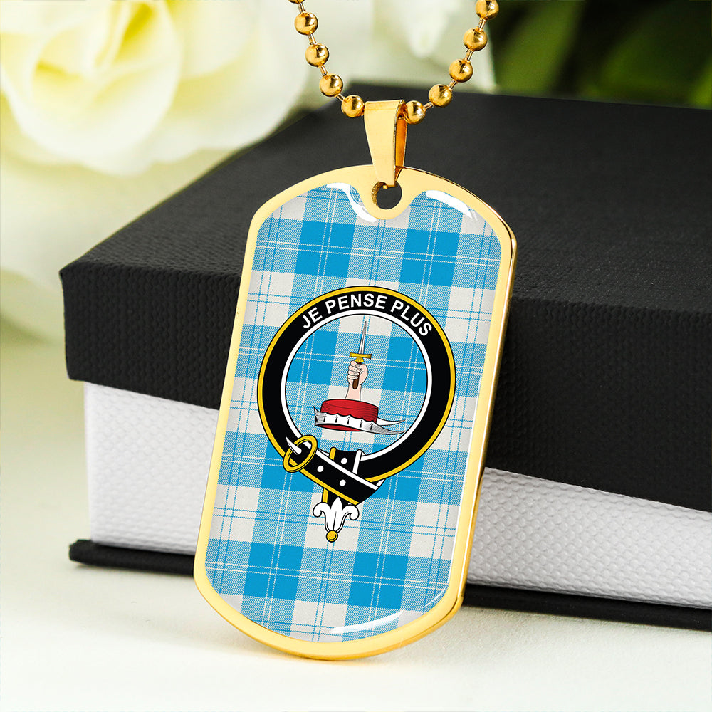 Erskine Burgundy Clan Badge Classic Tartan Dog Tag Necklace
