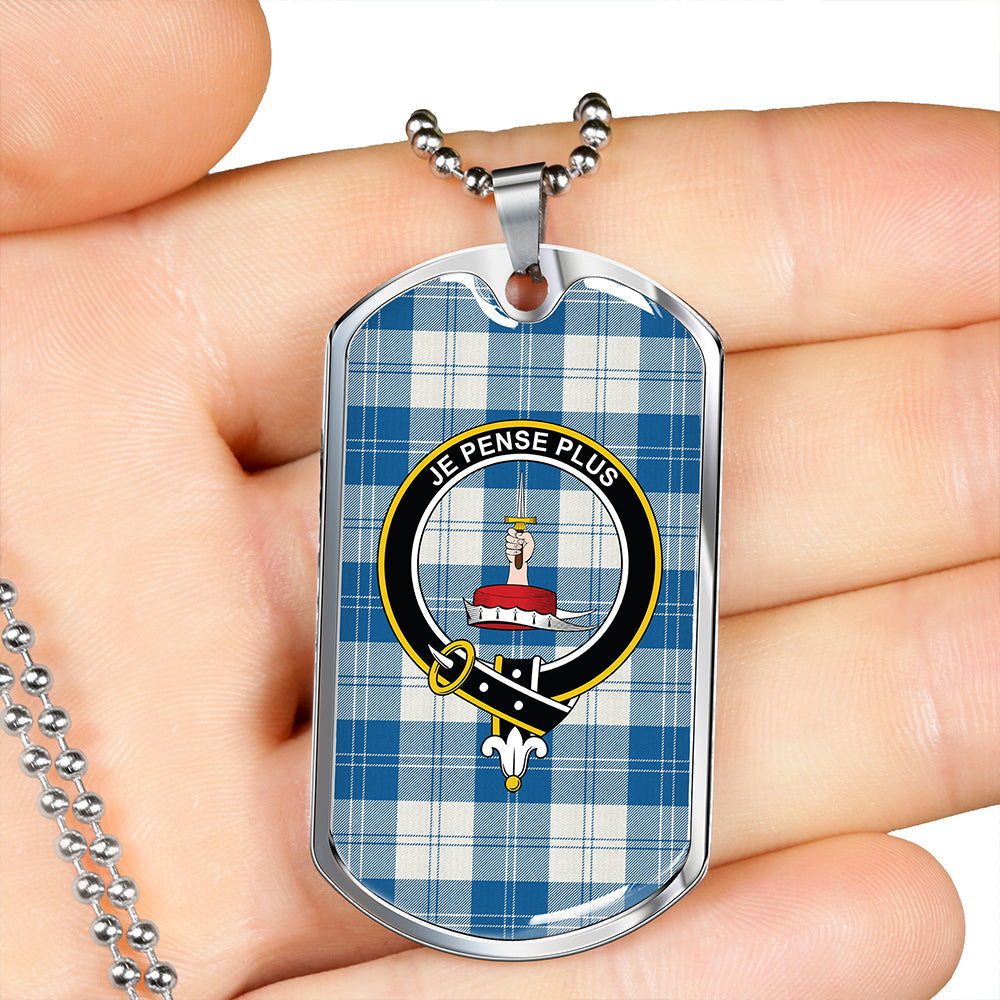 Erskine Dress Dance Blue Modern Clan Badge Classic Tartan Dog Tag Necklace