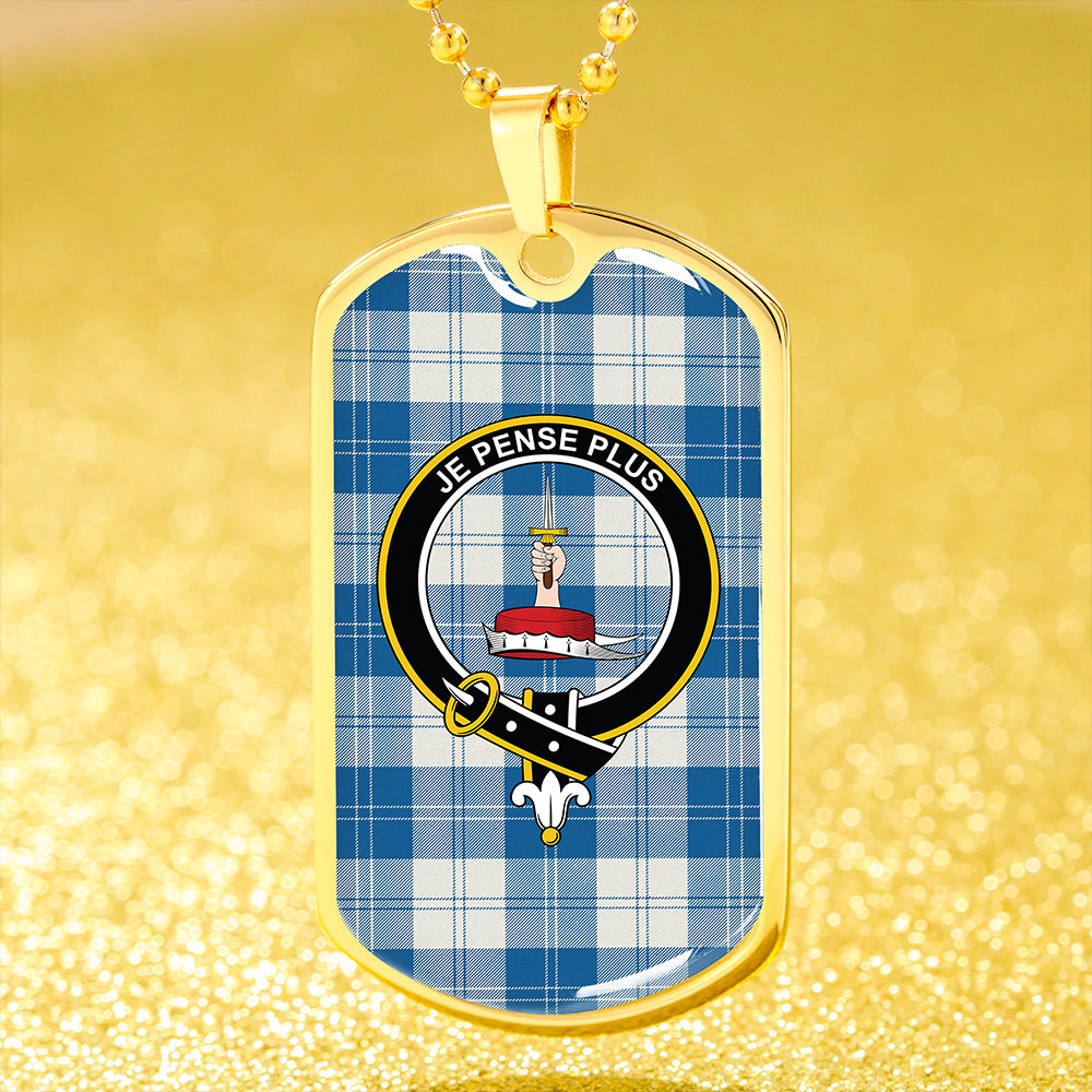 Erskine Dress Dance Blue Modern Clan Badge Classic Tartan Dog Tag Necklace