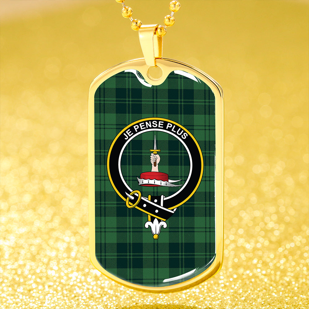 Erskine Hunting Weathered Clan Badge Classic Tartan Dog Tag Necklace