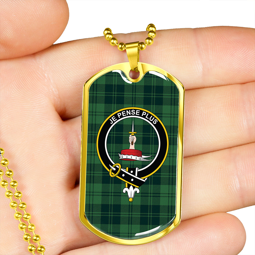 Erskine Hunting Weathered Clan Badge Classic Tartan Dog Tag Necklace