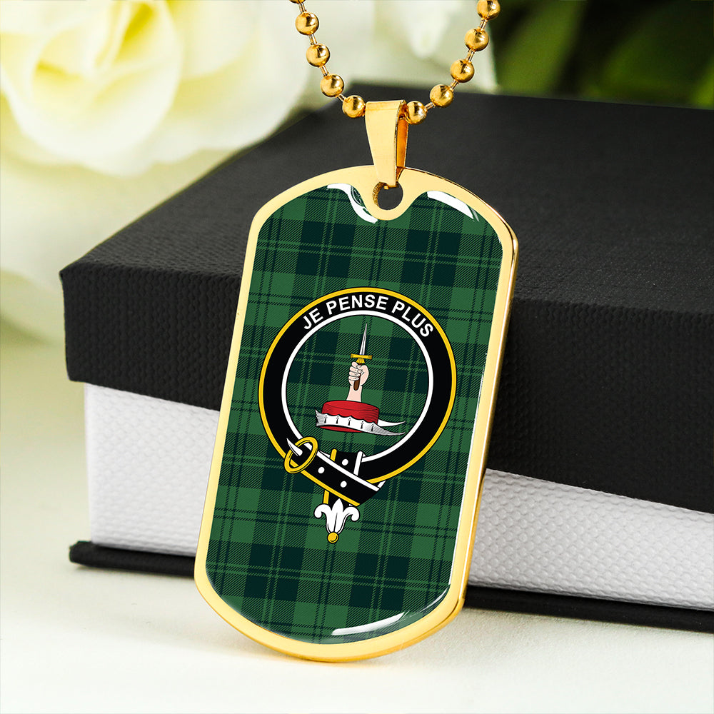Erskine Hunting Weathered Clan Badge Classic Tartan Dog Tag Necklace