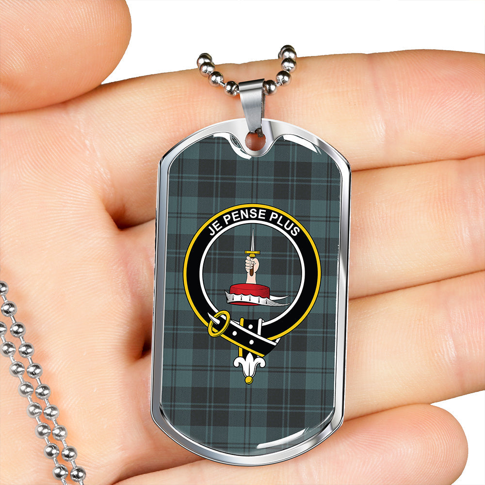 Erskine Purple Clan Badge Classic Tartan Dog Tag Necklace