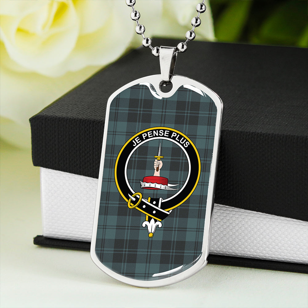 Erskine Purple Clan Badge Classic Tartan Dog Tag Necklace
