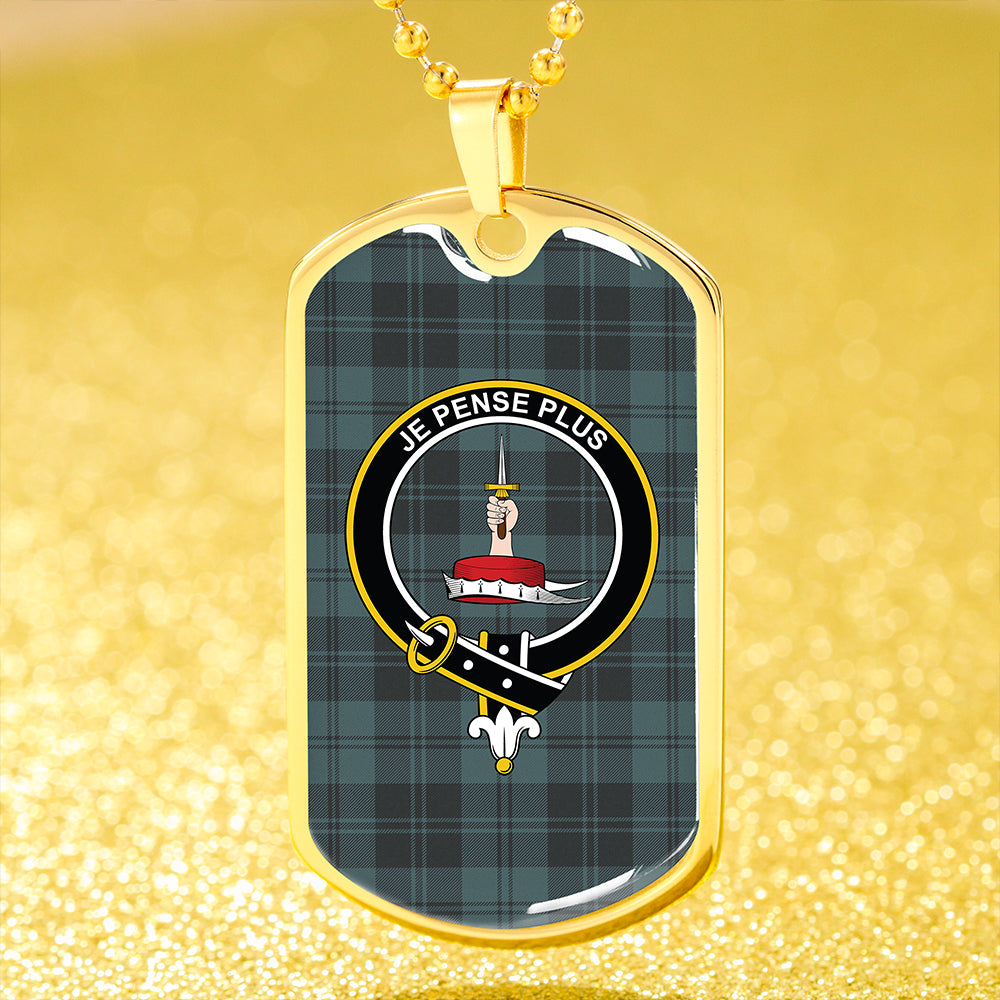 Erskine Purple Clan Badge Classic Tartan Dog Tag Necklace