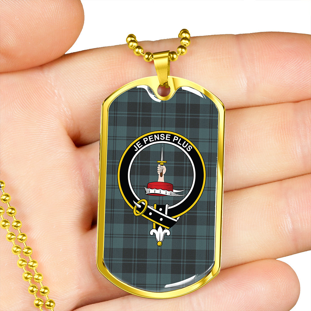 Erskine Purple Clan Badge Classic Tartan Dog Tag Necklace