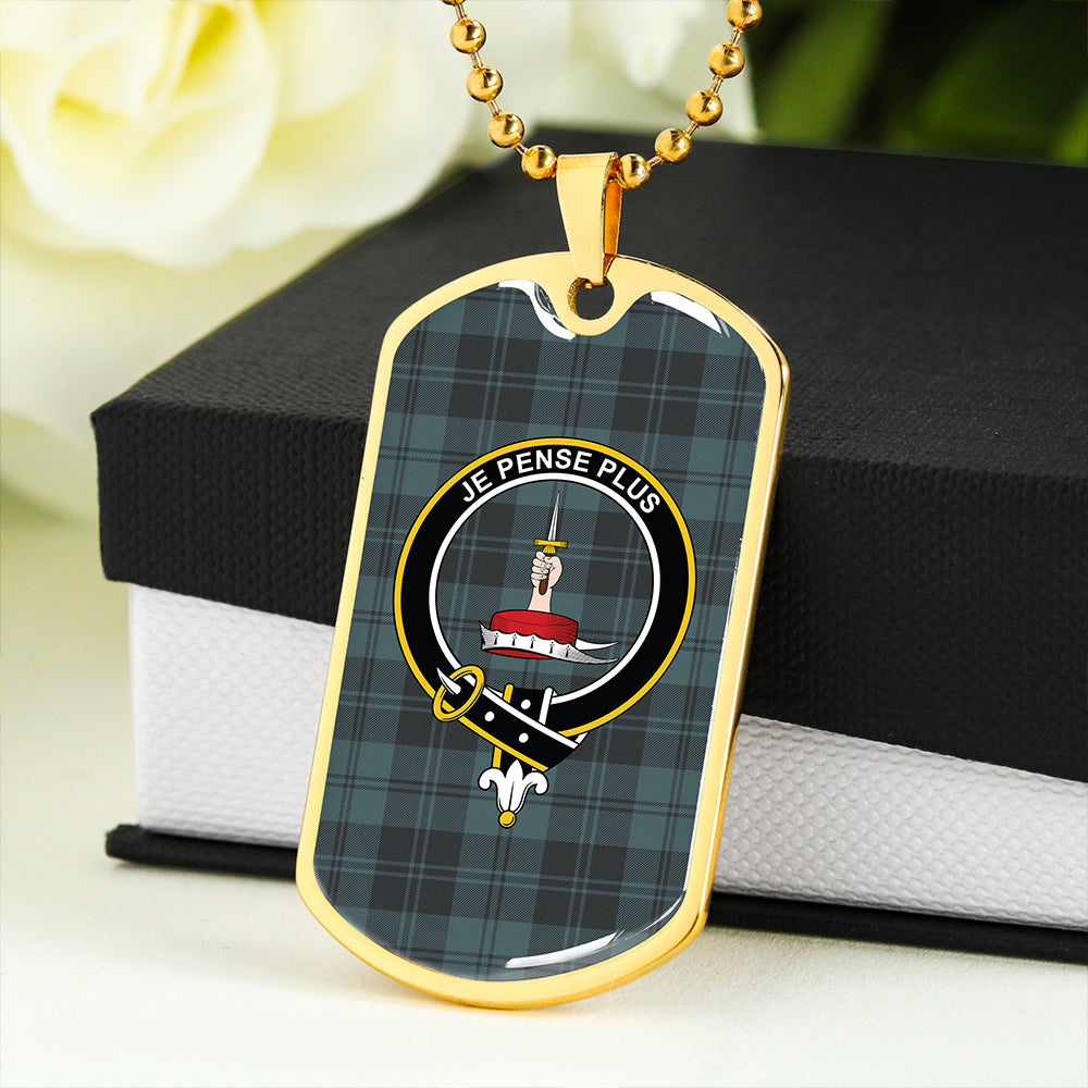 Erskine Purple Clan Badge Classic Tartan Dog Tag Necklace